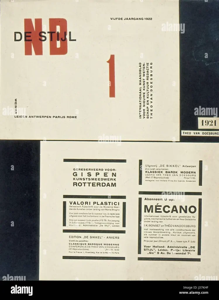 De Stijl typografia, autorstwa Theo van Doesburg, Źródło: moma.org