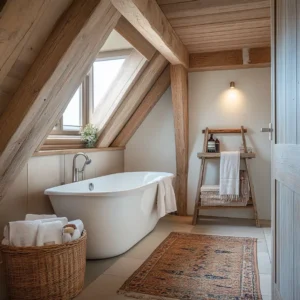naturalne światło w łazience na poddaszu