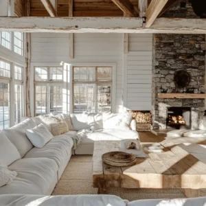salon w stylu farmhouse