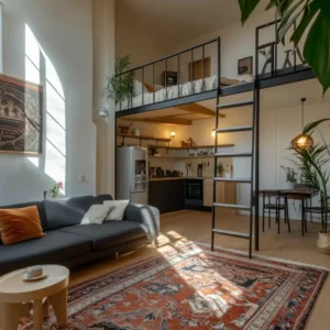 malutki salon z antresolą