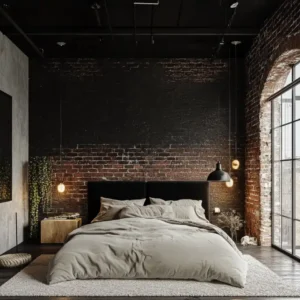 czarny sufit loft