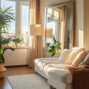 lustro w salonie wg feng shui