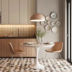 modern retro w małej kuchni