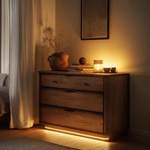 stary kredens z lampami led