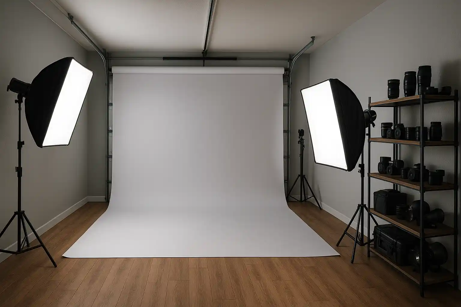 Garaż jako studio fotograficzne
