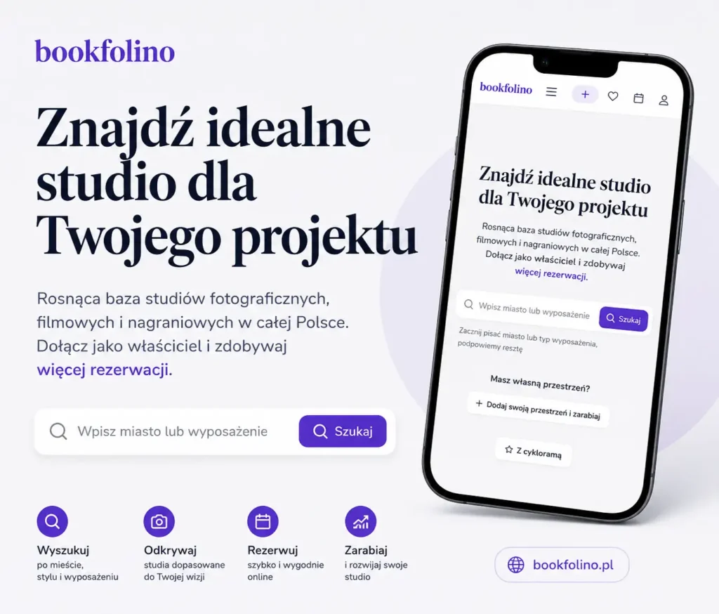 Bookfolino - wyszukiwarka studiów fotograficznych
